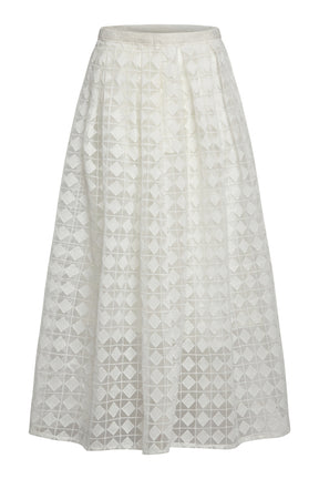 Organza Embroidered Pleated Skirt